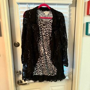 Lady Noiz Black Leopard Lace Top 2XL